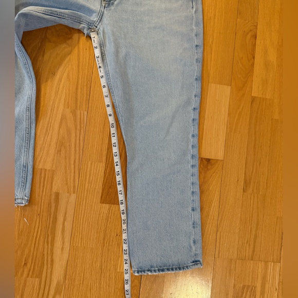 Agolde Riley High Rise Button Fly Straight Crop Denim Jeans Size 30 * Flaws - Picture 9 of 14